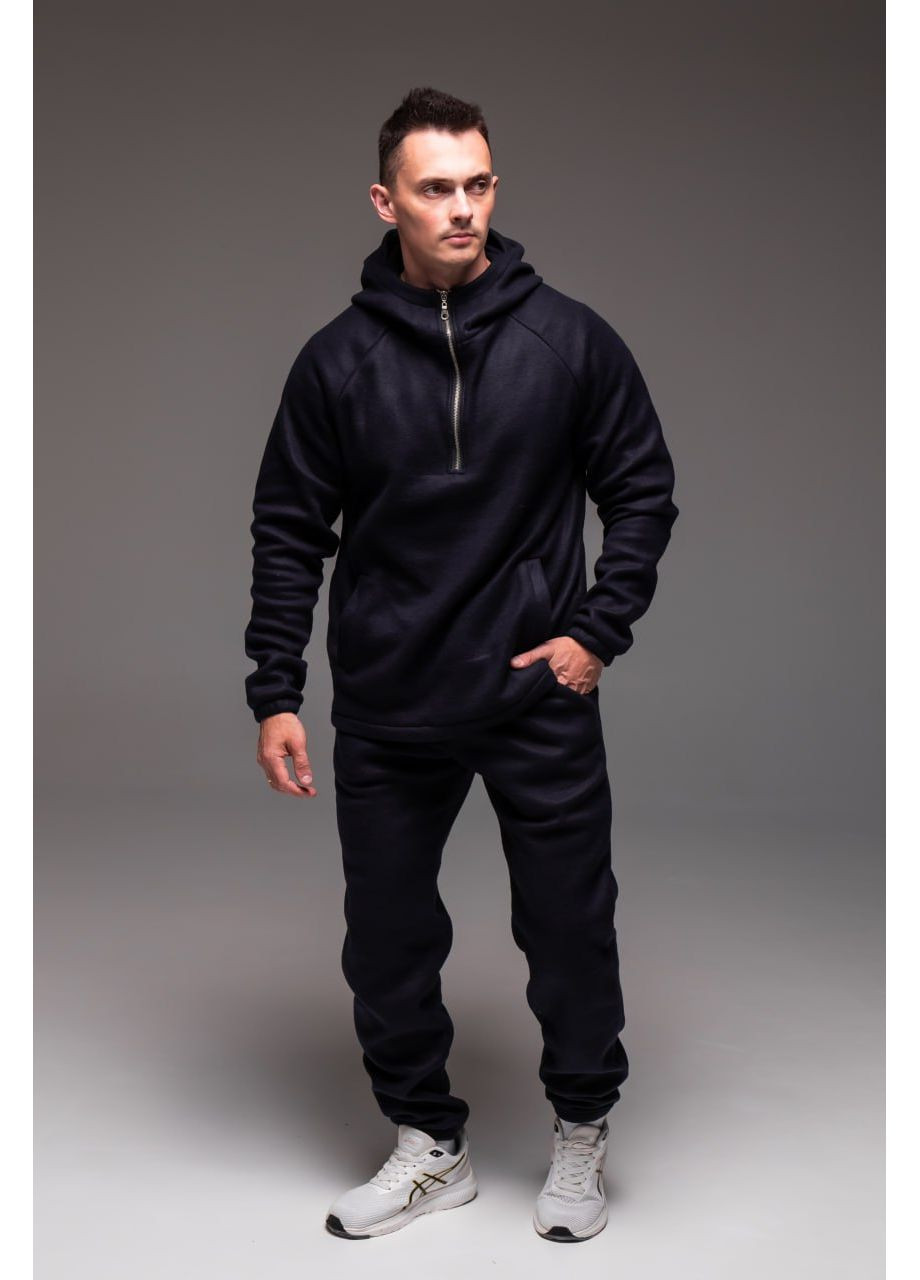 Темно-синий зимний мужской флисовый костюм Vakko