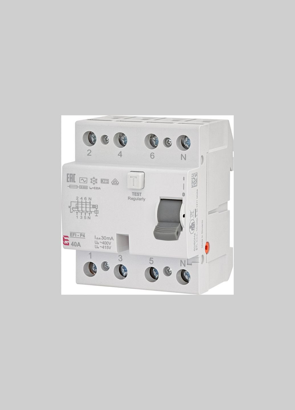Устройство защитного отключения (УЗО) 3P+N 40А 30мА тип AC [2061612] EFI-P4 ETI (337138461)