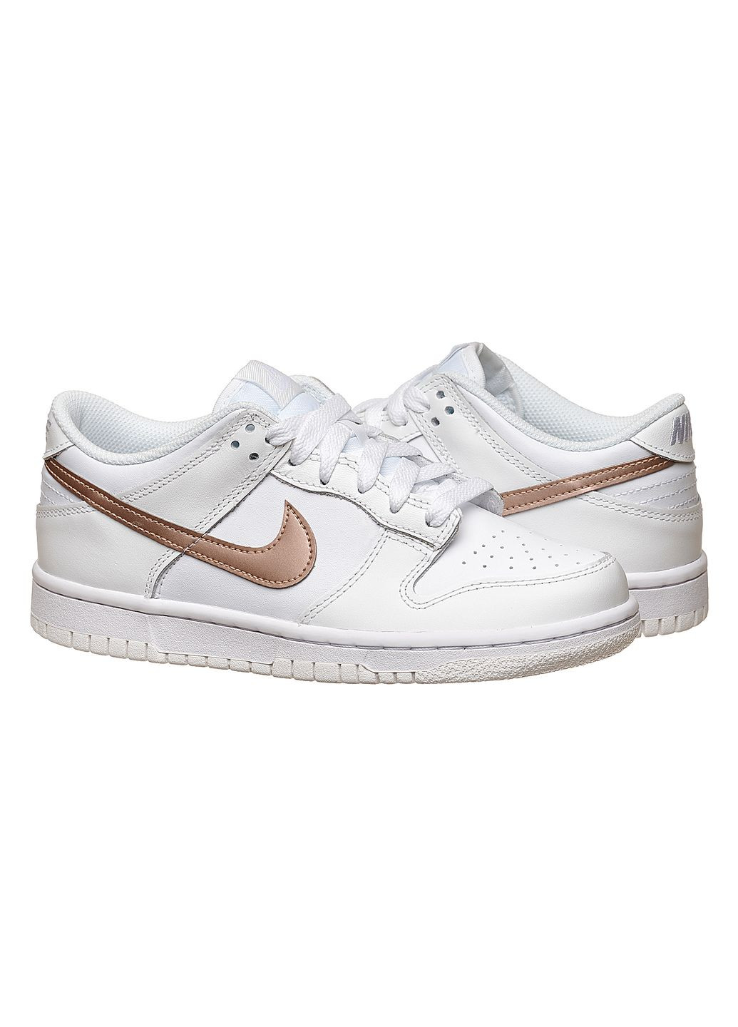 Белые всесезонные кроссовки dunk low (gs) Nike