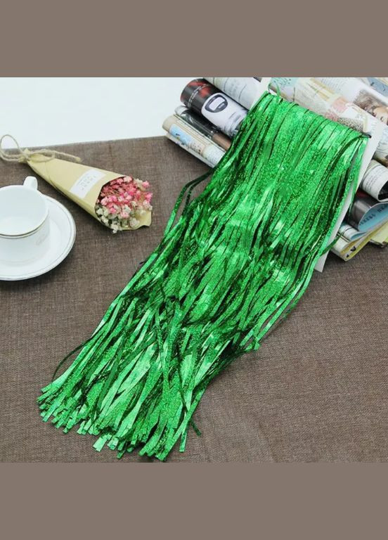 Дождик на фотозону праздничный с голограммой 2 м на 1 м зеленый Jannet Дощик (316395659)