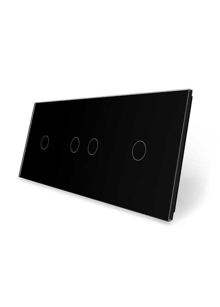 Рамка 3-постова для двох 1-сенсорних та одного 2-сенсорного вимикачів (1-2-1), загартоване скло, чорна, 223×80 мм Livolo (370971355)