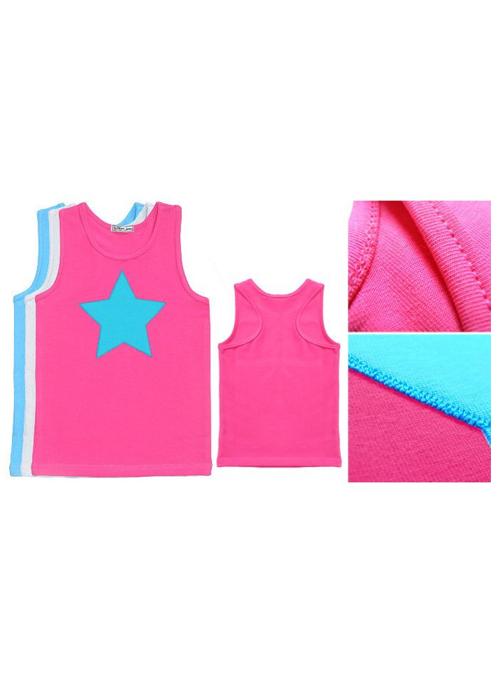 Комбинированная летняя детская футболка для девочки с вышивкой Модні дітки