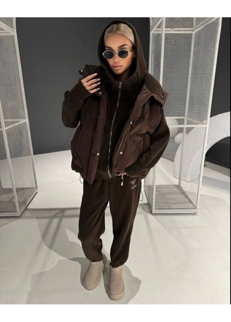 Женский костюм вельвет на меху Джогеры + тощие DK/DL Мода без кордонів (361449455)