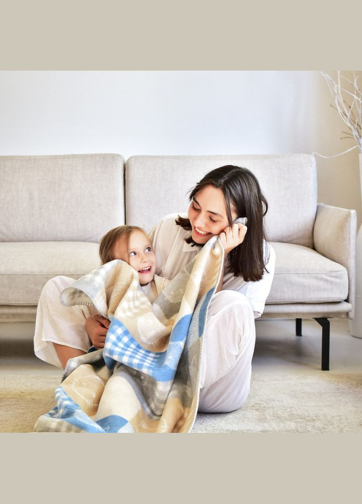 Плед дитячий 90х120 см натуральна бавовна теплий ніжний в ліжечко візочок киця PAPAELLA (367727614)