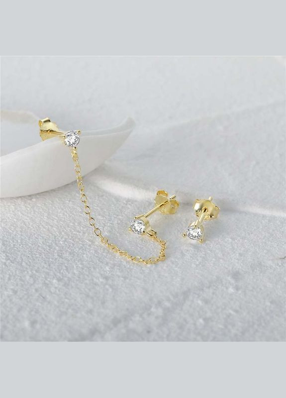 Серебряные серьги в позолоте No Brand (331166403)