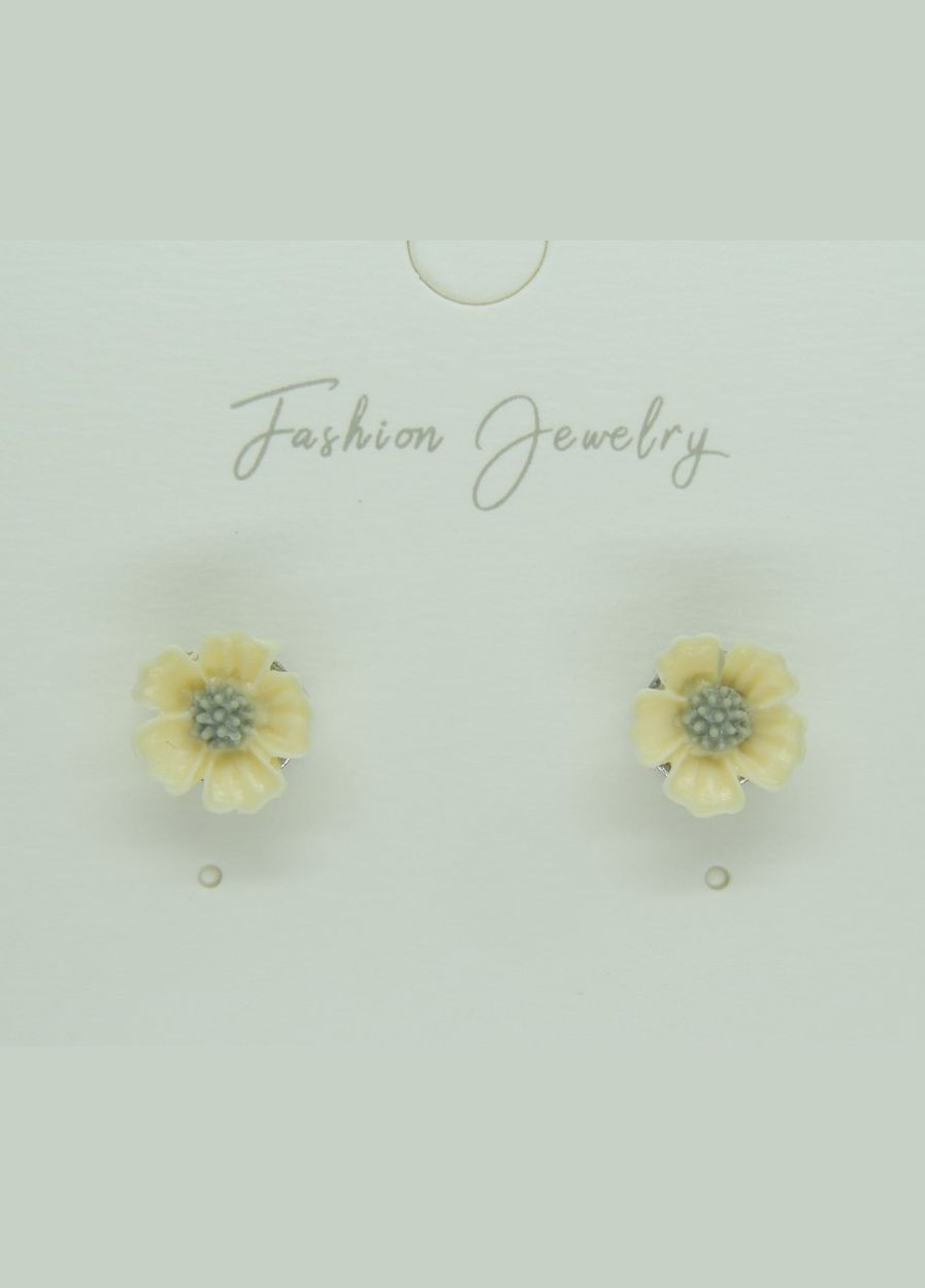 Дитячі сережки Сережки гвоздики пусети жовті квіточки 0.8 см Liresmina Jewelry (289717551)