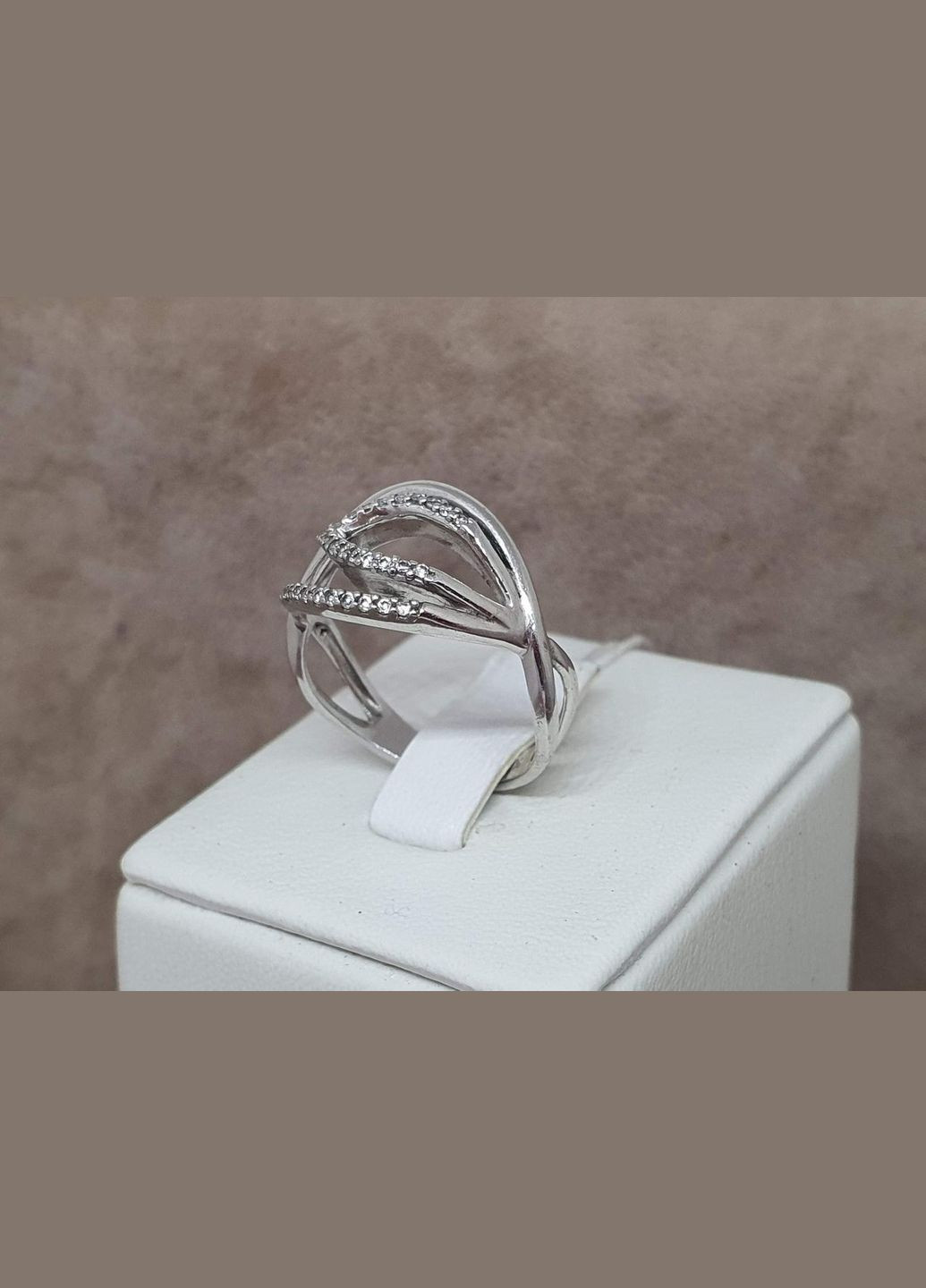 Срібне кільце ОКТАВА з фіанітами. 1163/1Р-CZ AGNI (323641000)