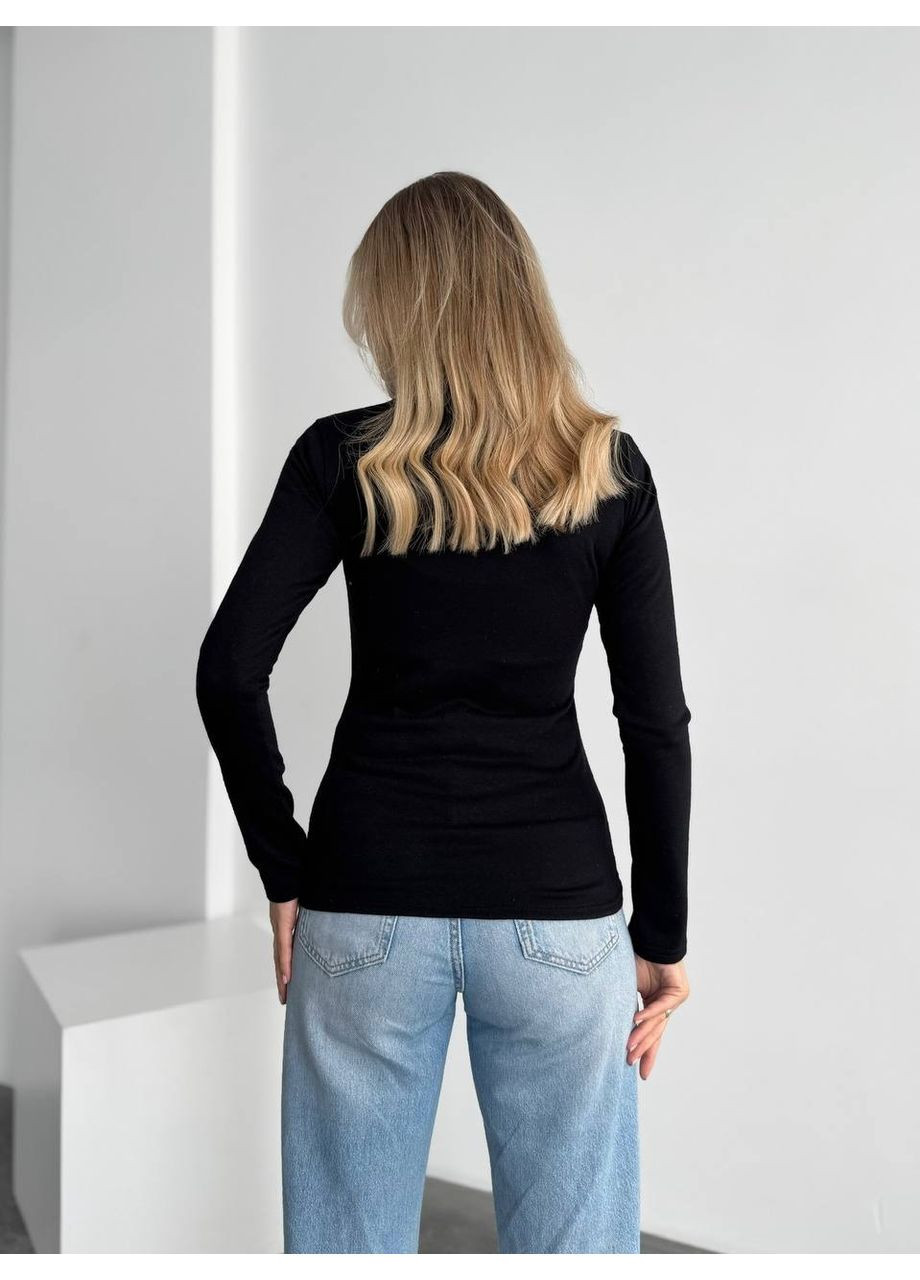 Чорний демісезонний жіночий теплий гольф чорного кольору 35577 Fashion