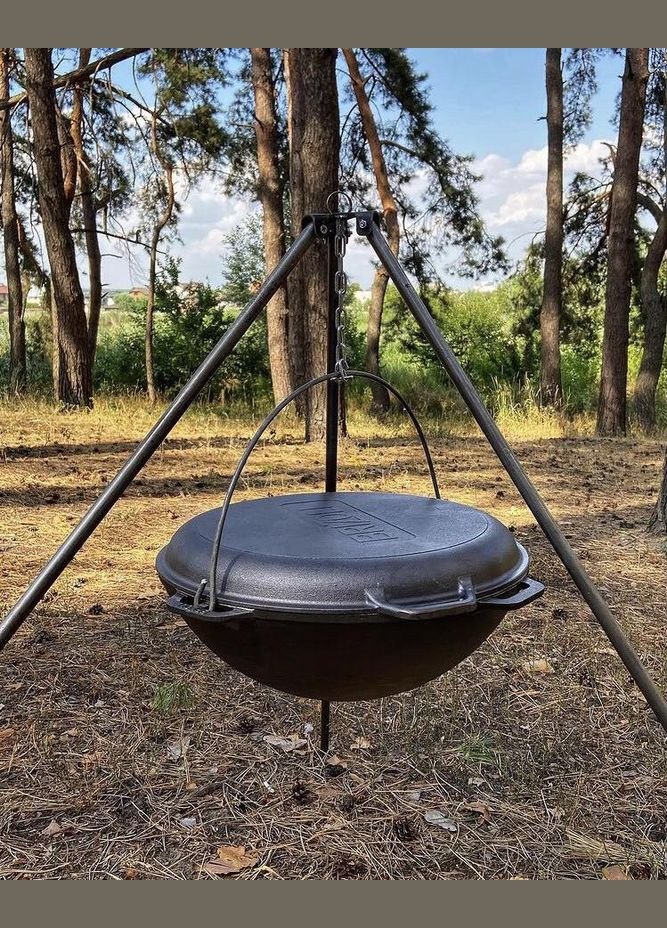 Казан чавунний азіатський з кришкою-сковородою гриль 8 л Brizoll (370622509)