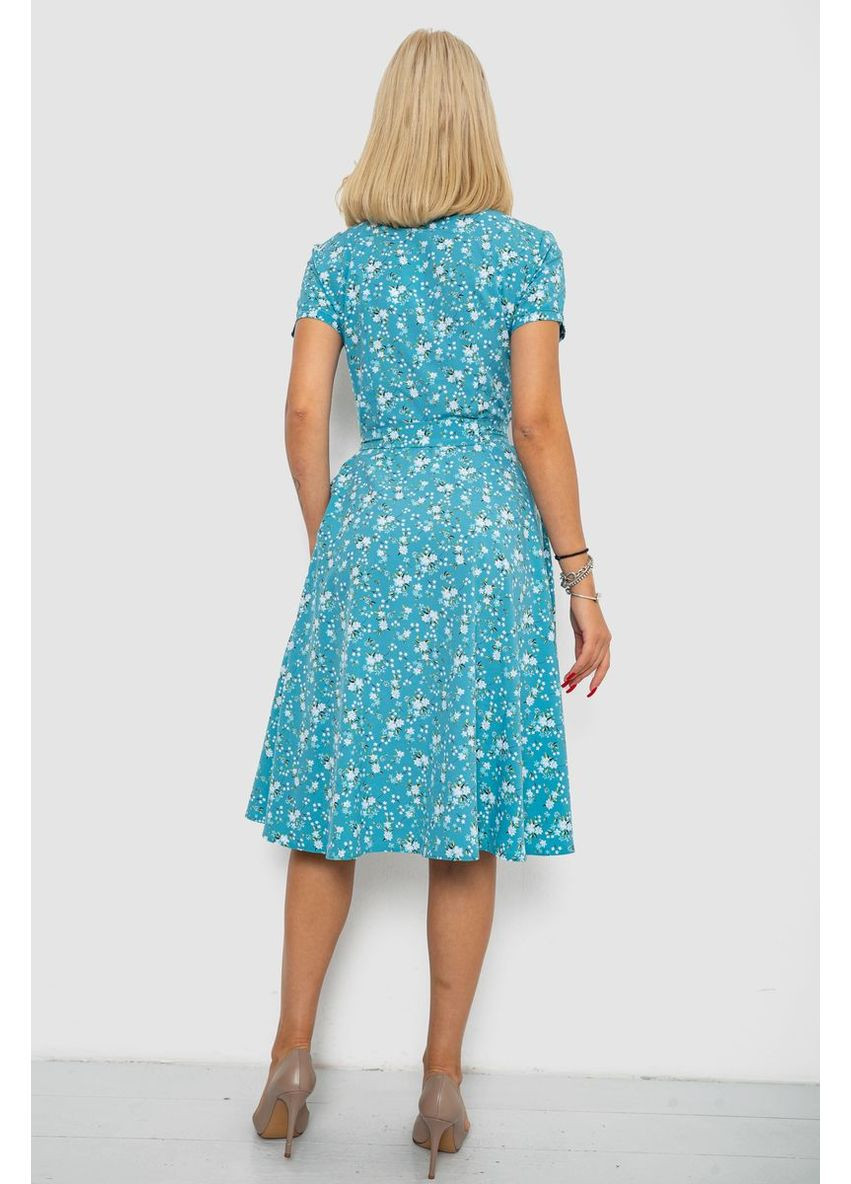 Бирюзовое платье софт с принтом Ager