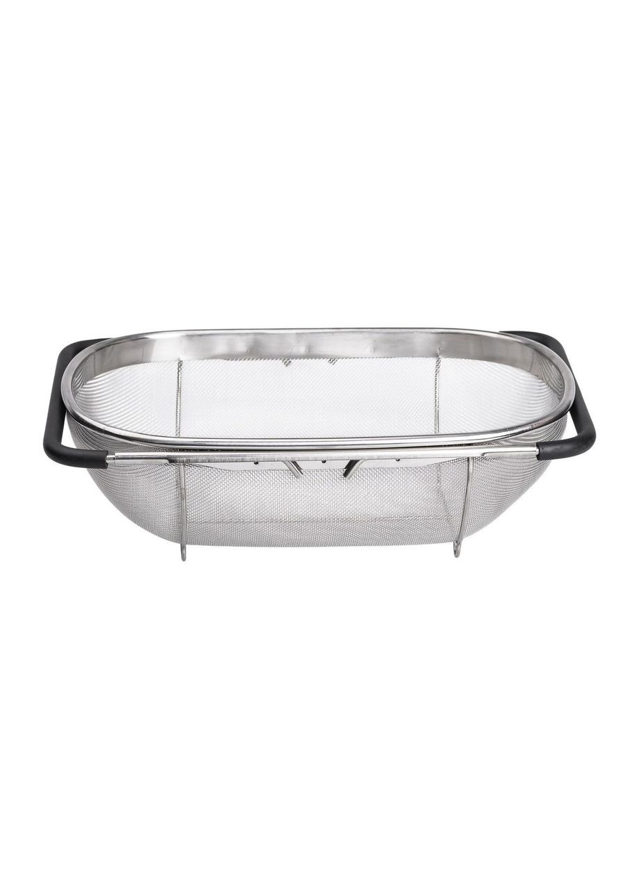 Друшляк сито на раковину для миття овочів та фруктів 36х25х10.5 см з нержавіючої сталі HP-19-18-L Zhongjing (370801794)