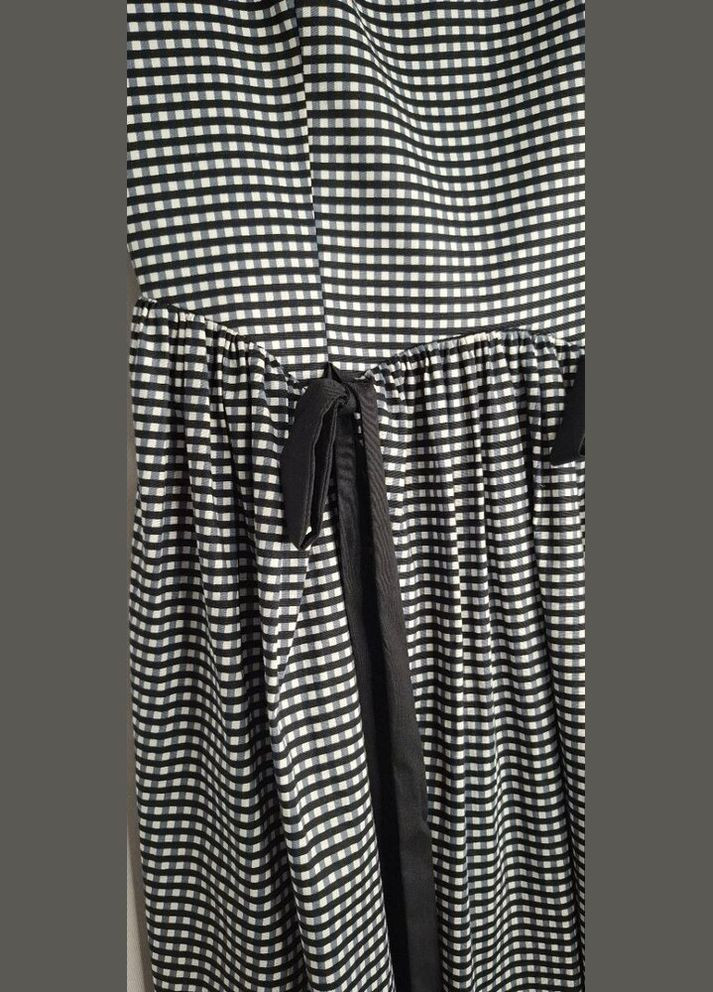 Комбінована сарафан жіночий чорно-білий в клітинку mkks577-1 KAPTSOVA