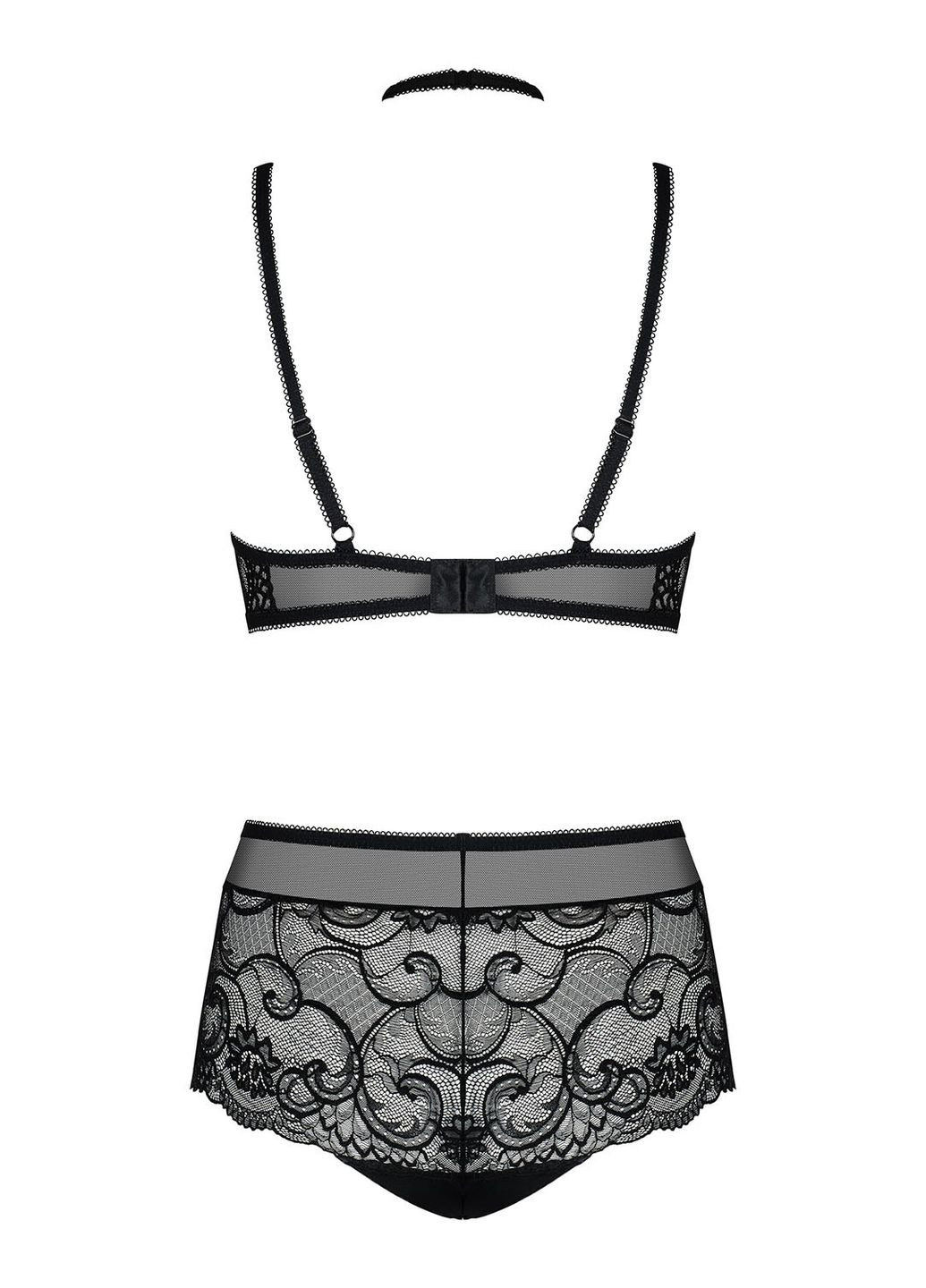 Черный демисезонный комплект кружевной elizenes set Obsessive