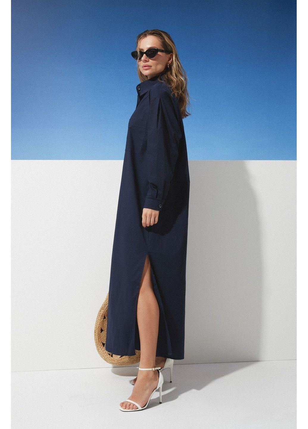 Синее платье-рубашка Seventeen