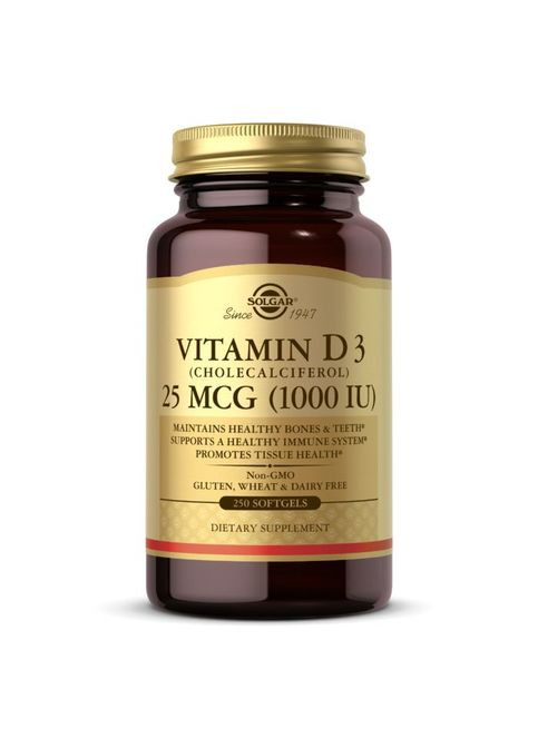 Вітаміни та мінерали Vitamin D3 25 mcg, 250 капсул Solgar (322208646)