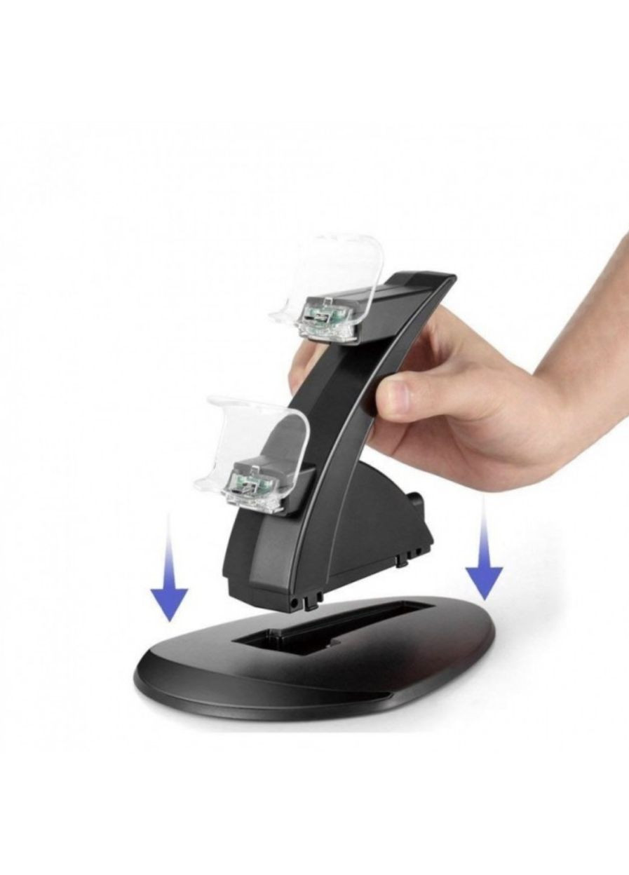 Зарядная док станция для геймпадов джойстика PlayStation 4 (PS4 / PS4 Slim / PS4 Pro) Dualshock 4 Черный No Brand (338228729)