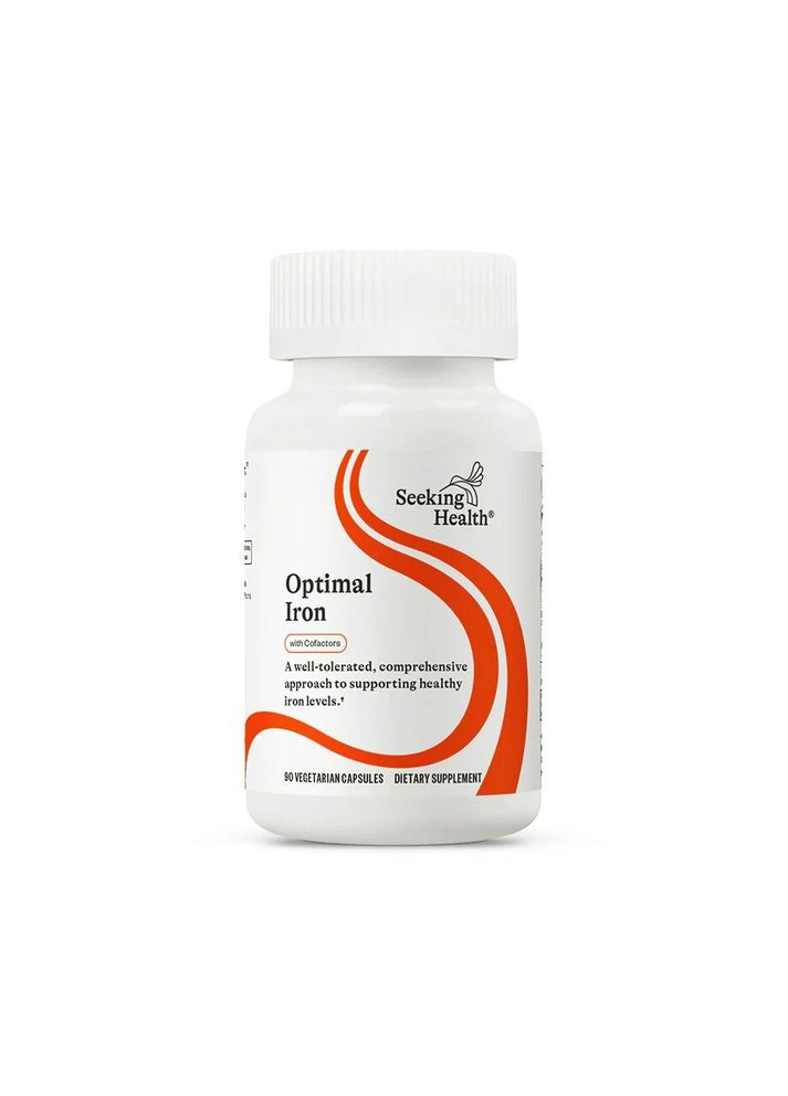 Залізо з кофакторами, 29 мг, Optimal Iron With Cofactors,, 90 вегетаріанських капсул Seeking Health (330626643)