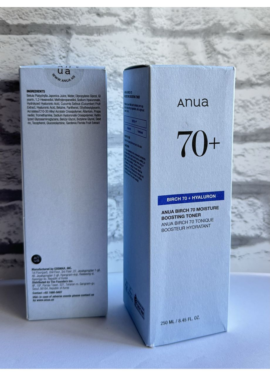Зволожувальний тонер-бустер для обличчя з березовим соком Birch 70 Moisture Boosting Toner, 250 мл Anua (371911016)