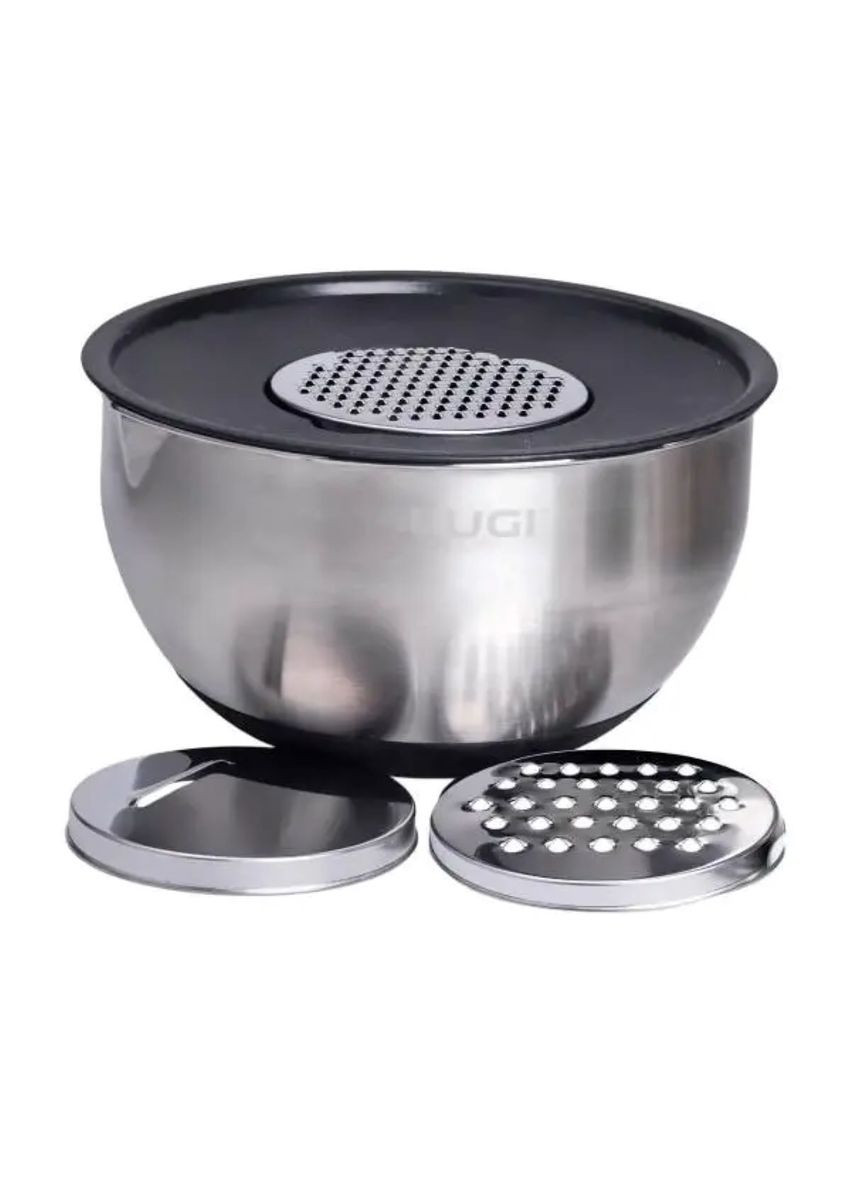 Набор мисок из нержавеющей стали 5 штук с крышками терки для кухни салатники для хранения еды ProDobro (364189751)