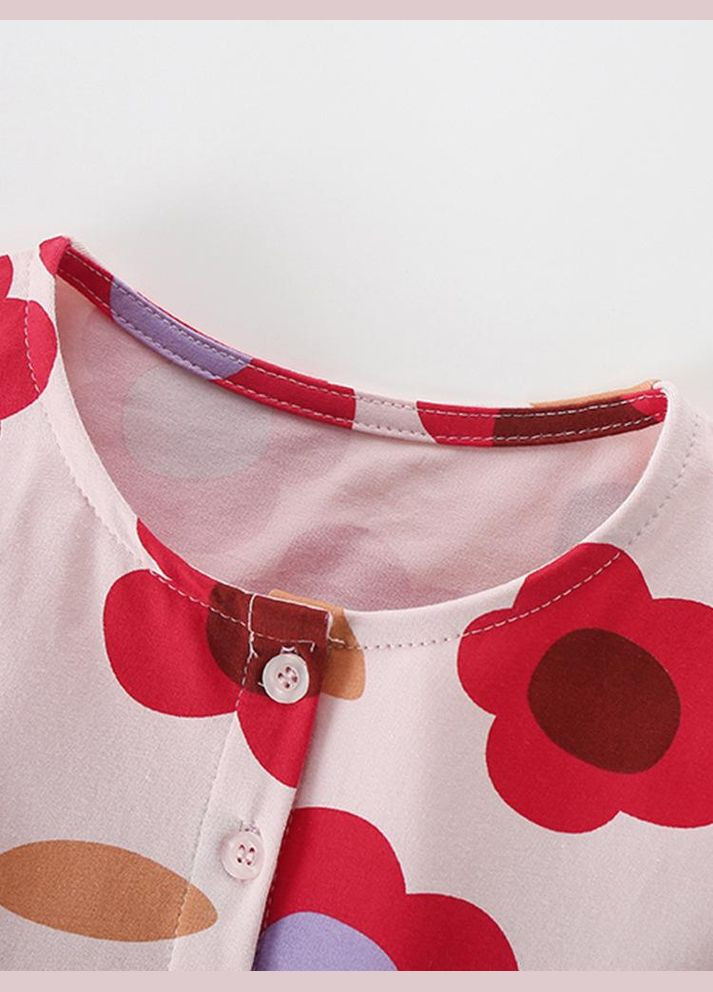 Розовое детское летнее платье для девочки с цветочным принтом 31252 разноцветный Malwee (330487040)