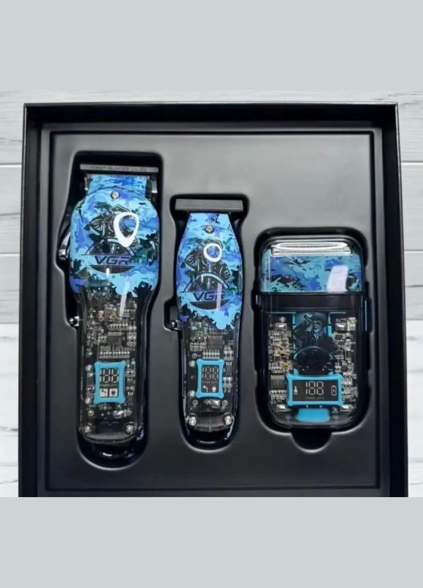 Набор для стрижки аккумуляторный 3в1 со сменными насадками LED-индикатор (2390000032) VGR V-645 (342392595)