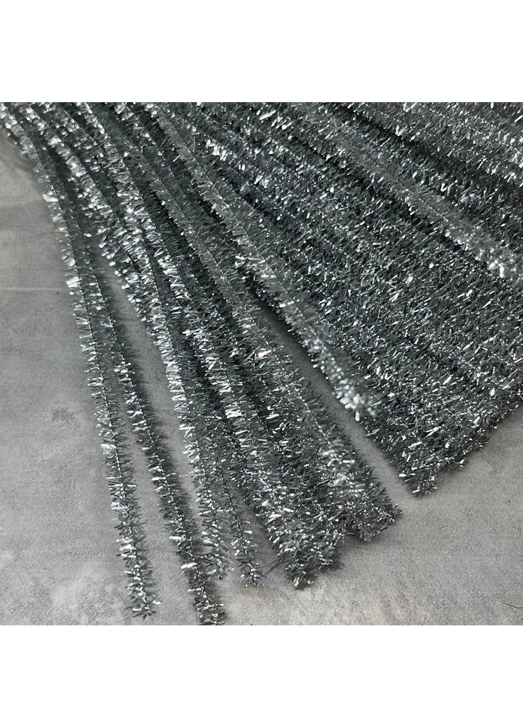 Синельная проволока (Пушистая проволока), длина 30 см, цвет-серебро, 10 шт. No Brand (301038987)