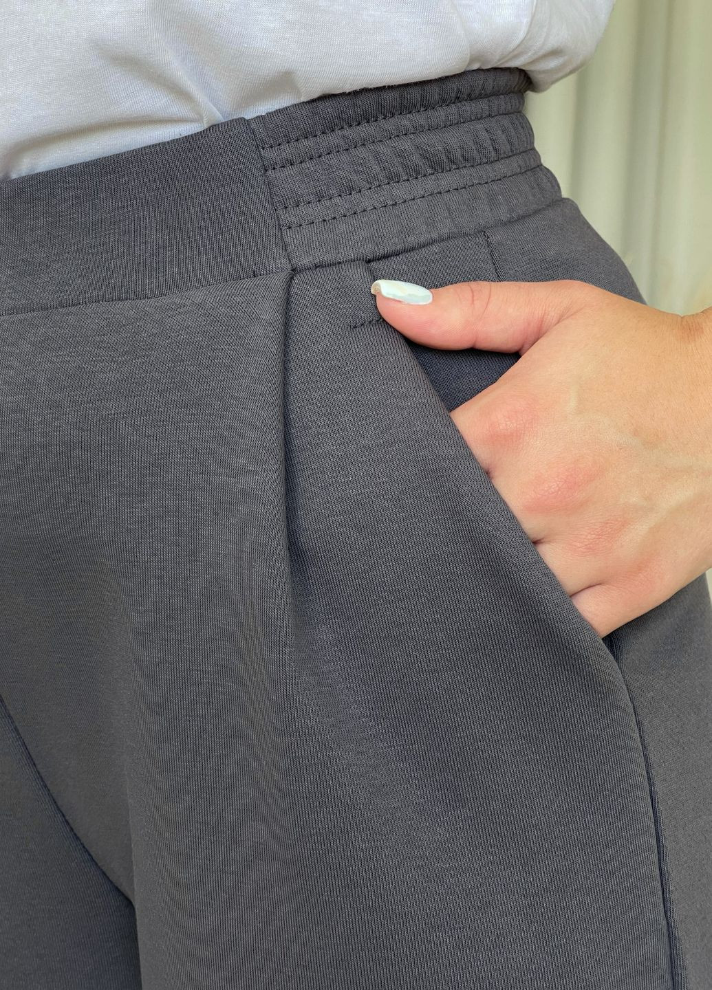 Женские трикотажные широкие штаны палаццо пояс на резинке Merlini Сімпоне (303988917)