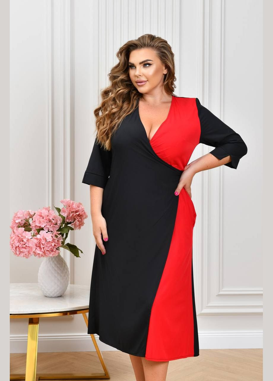 Червона повсякденний, кежуал жіноча сукня на запах на запах Style Point