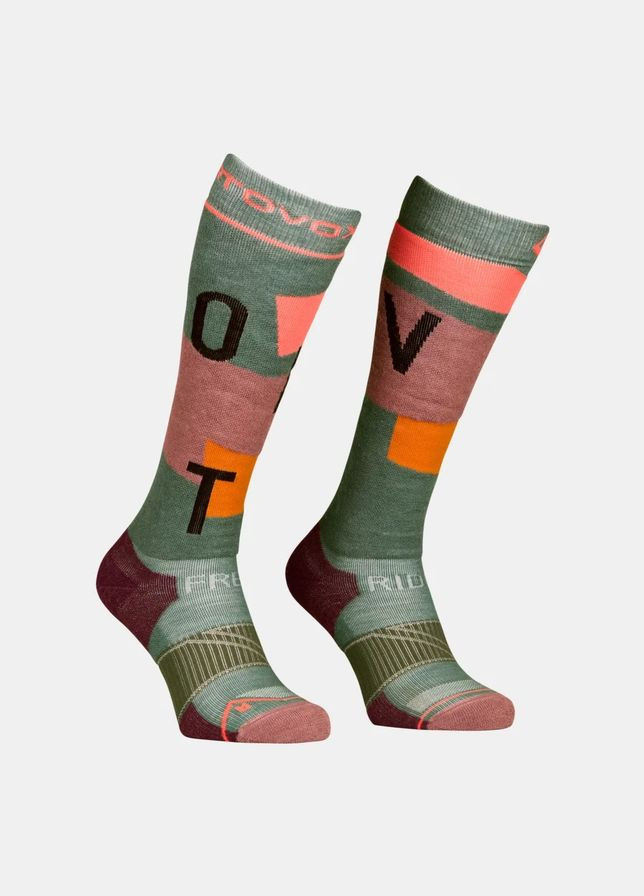 Термошкарпетки жіночі Freeride Long Socks Cozy Womens Сірий-Рожевий Ortovox (278273141)