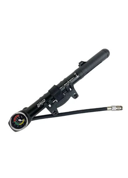 Насос ручний «Міні» з манометром, алюмінієвий, чорний No Brand (352770904)