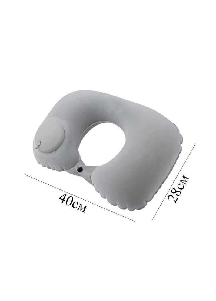 Подушка-підлогівник дорожня з вбудованим надувним клапаном сіра (IY0047) No Brand (339067173)