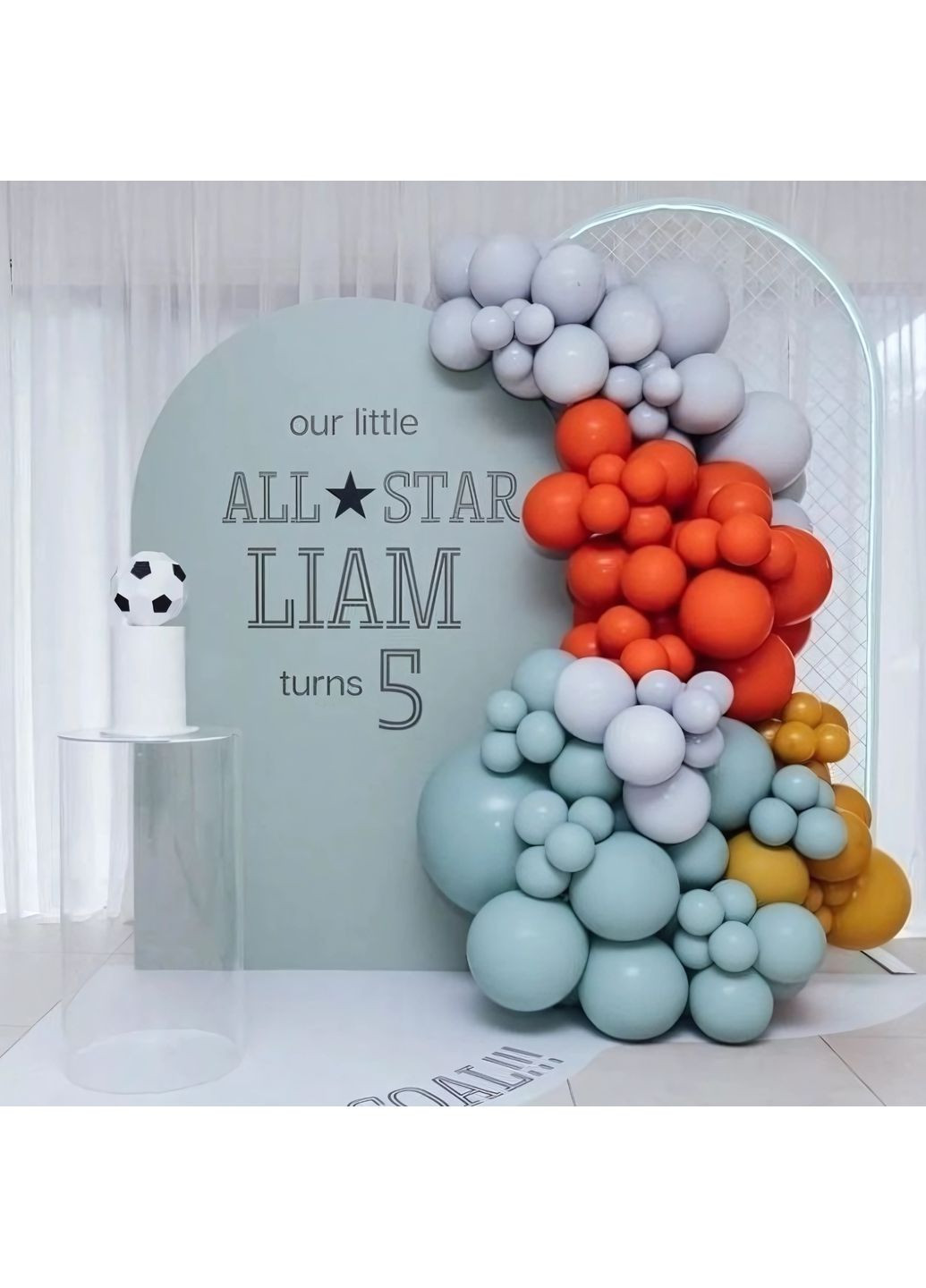 Набір 90 куль для фотозони Чемпіонська ліга Ретро туманний льодовий та помаранчевий No Brand (360559980)