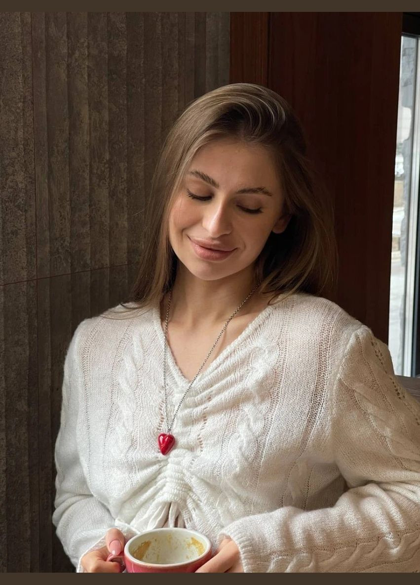 Колье "Long Red Heart" Le'Perle (329756145)