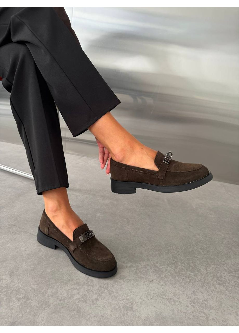 No Brand Лоферы Factorí шоколад из натуральной замши темно-коричневый з, — (360861851)