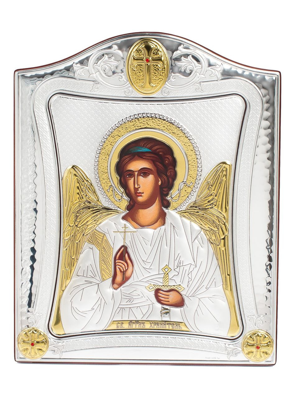 Икона Ангела Хранителя 15,5x19,5см в серебряной рамке с позолотой Prince Silvero (265215510)