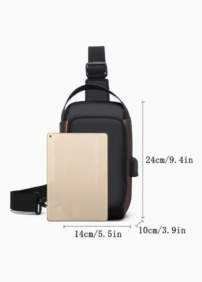 Водонепроникна чоловіча оксфордська сумка рюкзак через плече з текстурою та комбінаційним замком і USB FSN Сірий із золотим XJXN (317462582)