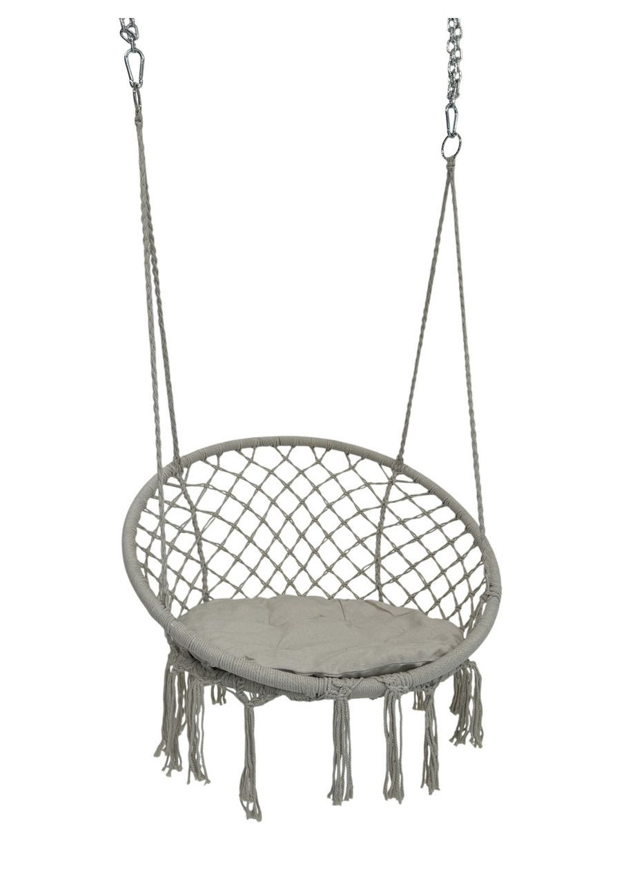Подвесное кресло-качеля 80 см Плетёная круглая качеля + мягкая подушка WCG (346528536)