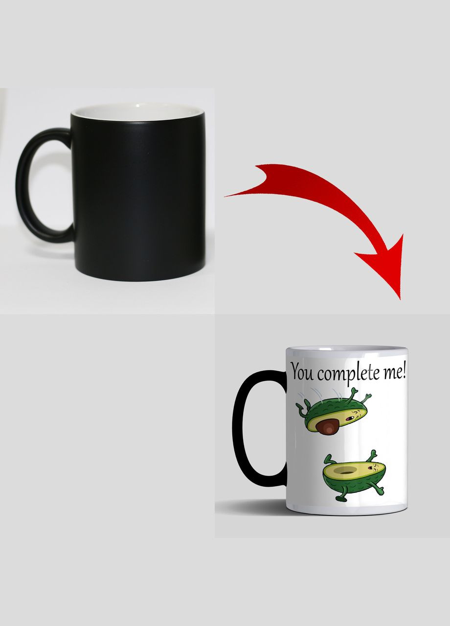 Чашка хамелеон для закоханих з авокадо You complete me No Brand (302522090)