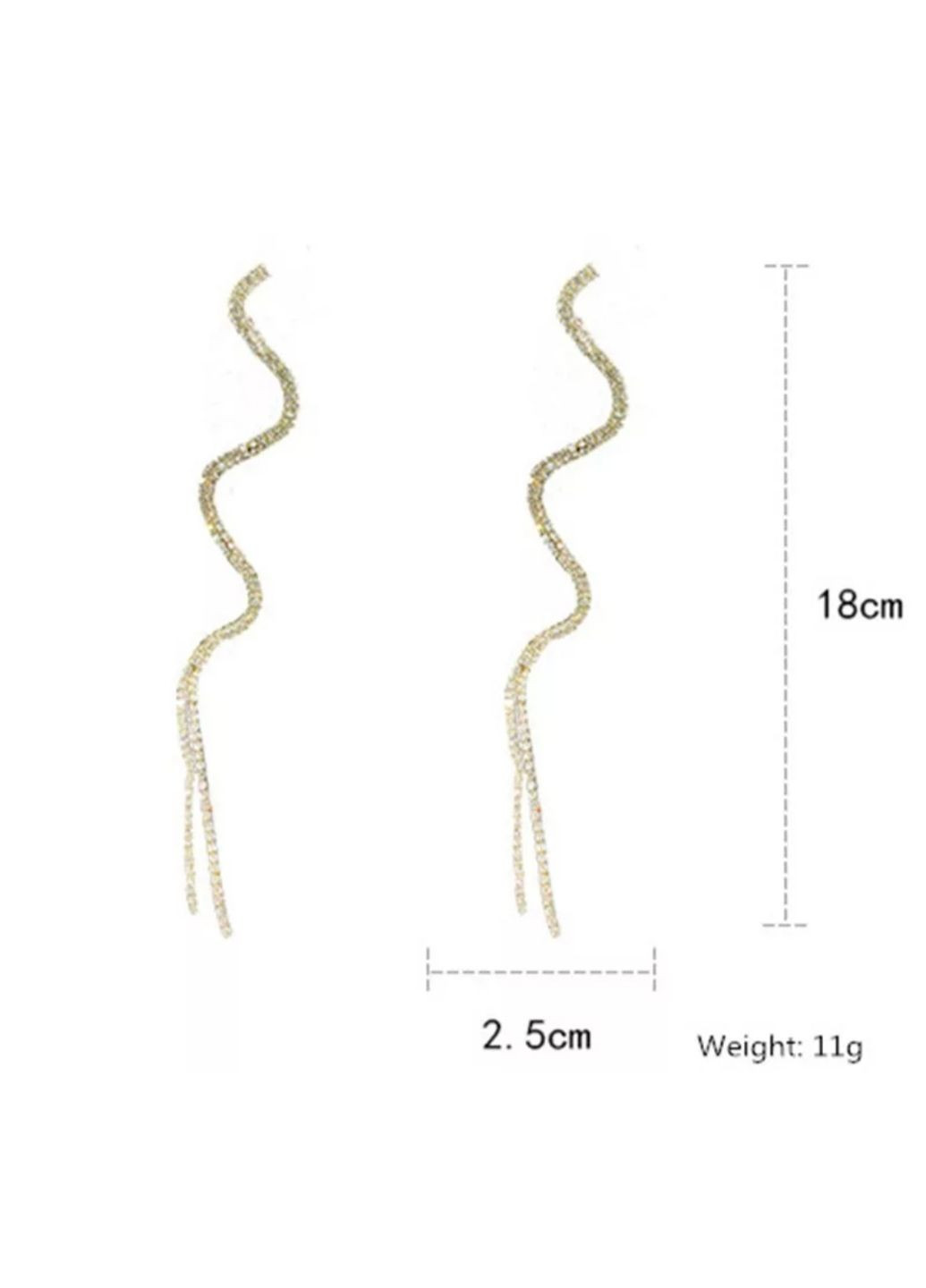 Сережки женские бижутерия длинные в стразах jeweston серебристого цвета No Brand (361080991)