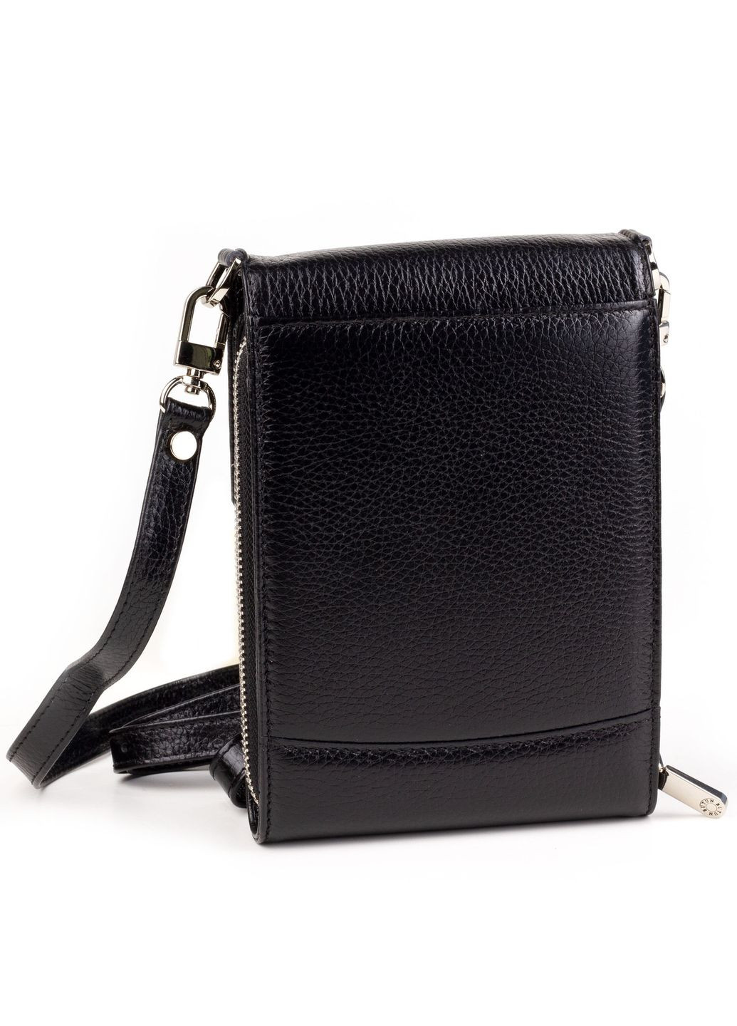 Женская маленькая сумка-кошелек на шею 029-004-001 кожаная черная Butun (316460764)