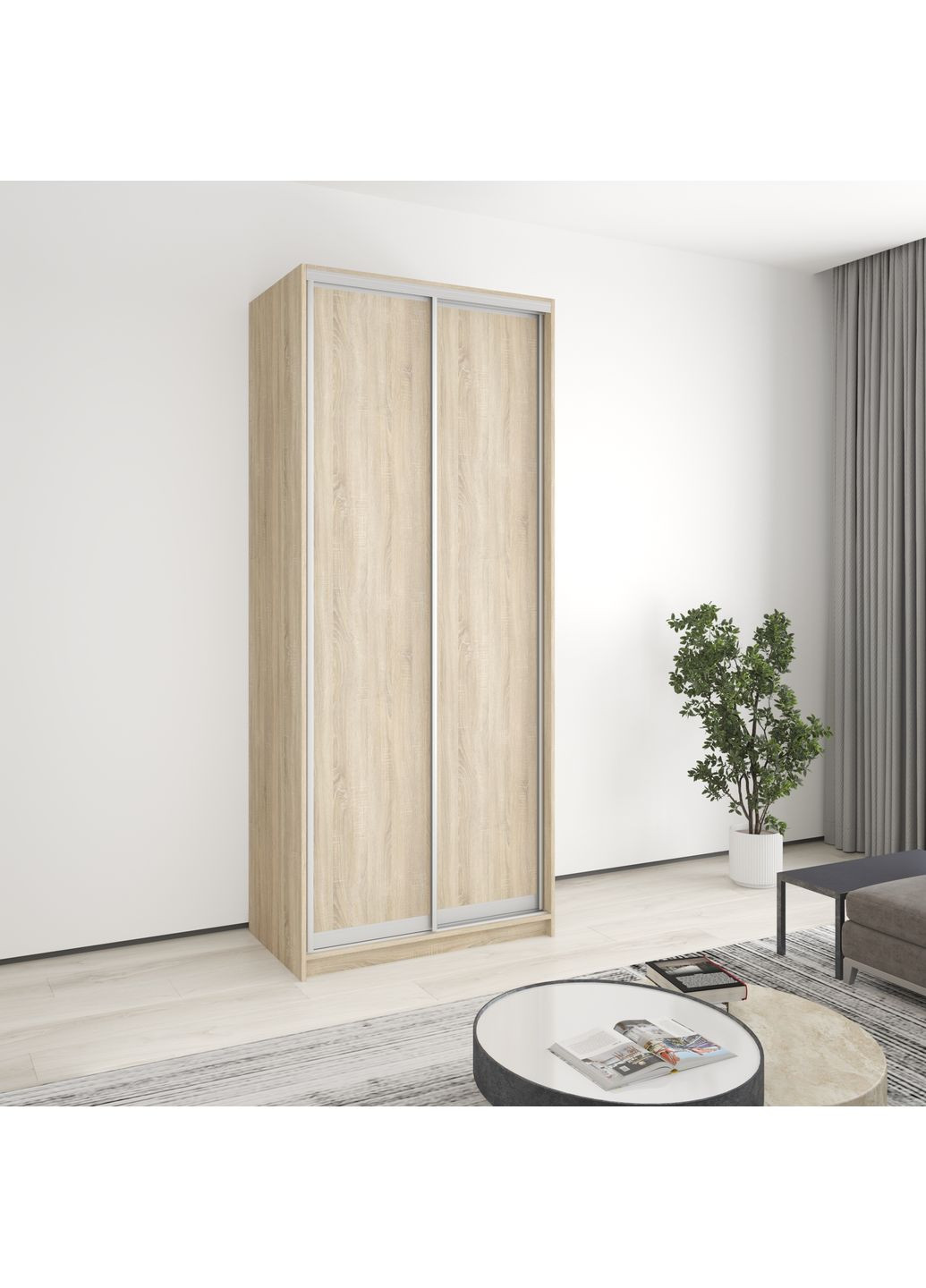 Шафа-купе дводверна Стандарт AL 2ДСП 100x45x240 см (MBS-3555) MebelStar (359449491)