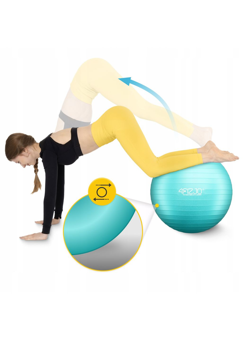 М'яч для фітнесу (фітбол) 65 см Anti-Burst Mint 4FIZJO (322973109)