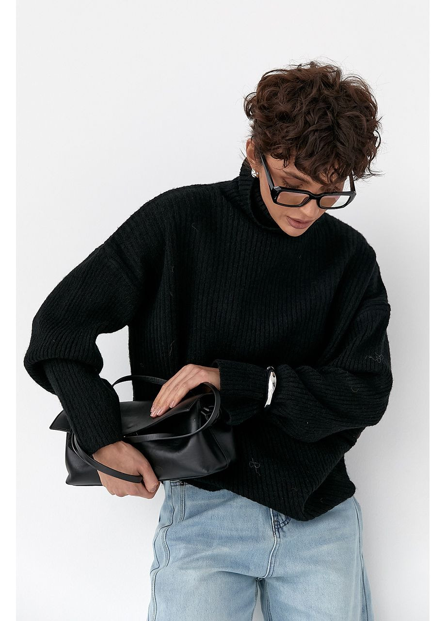 Теплая вязаная туника в рубчик Lurex (372255482)