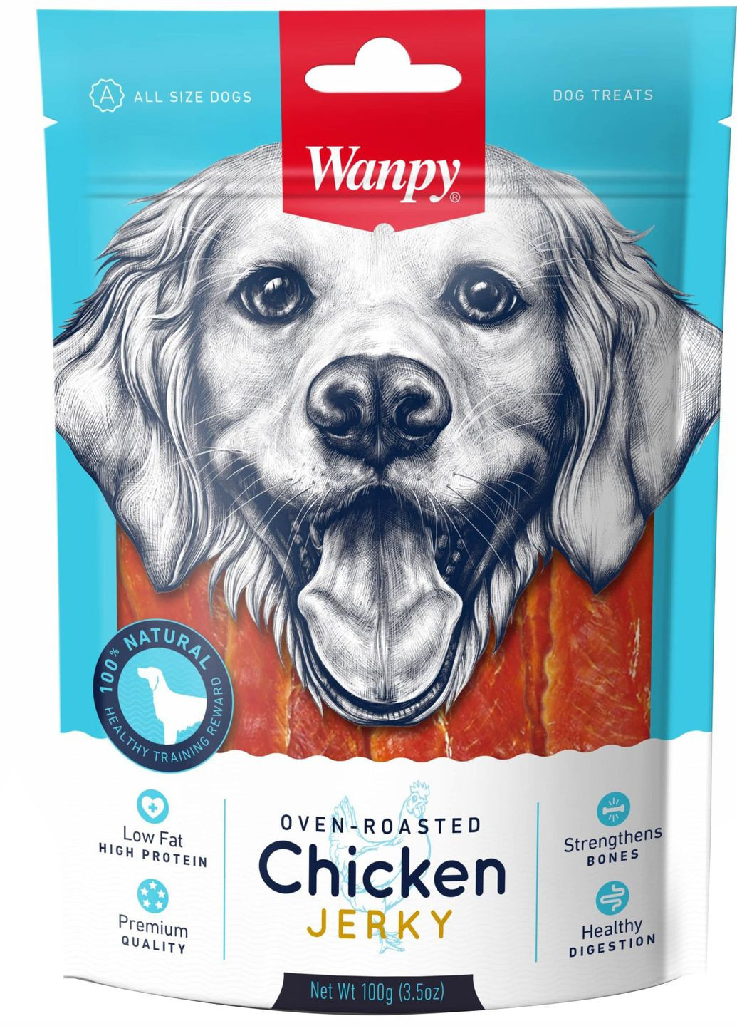 Лакомство для собак Chicken Jerky 100 г (6927749810308) Wanpy (279572329)