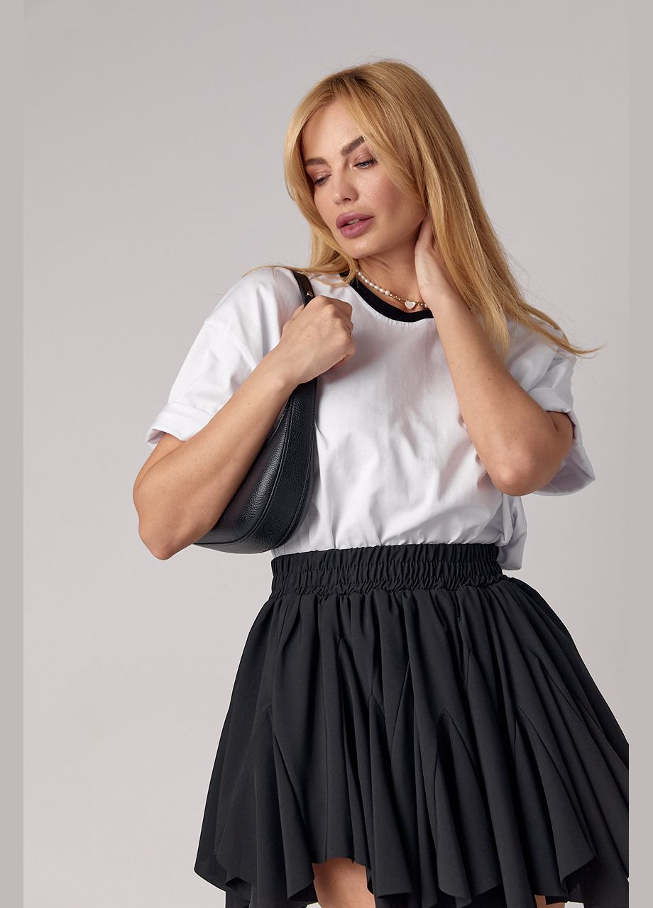 Футболка oversize з контрастною горловиною Liton - (296988270)