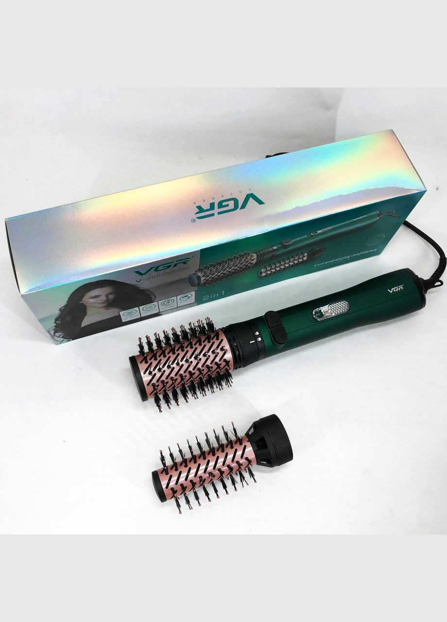 Фен щітка для волосся 2 в 1 V-498, стайлер браш, Фен для красивого укладання волосся, Фен для ламкого волосся VGR (364666017)