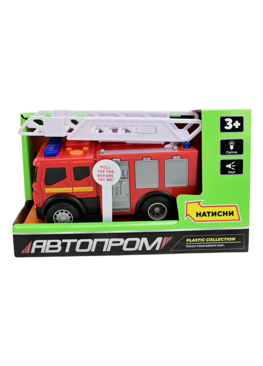 Игрушка машина пожарная грузовик металлическая Автопром звук со светом 7996 No Brand (362423597)