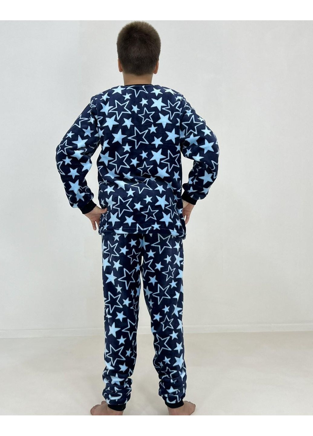 Синя зимня піжама підліткова махра зірки pars 176 синя (98009698-4) Triko