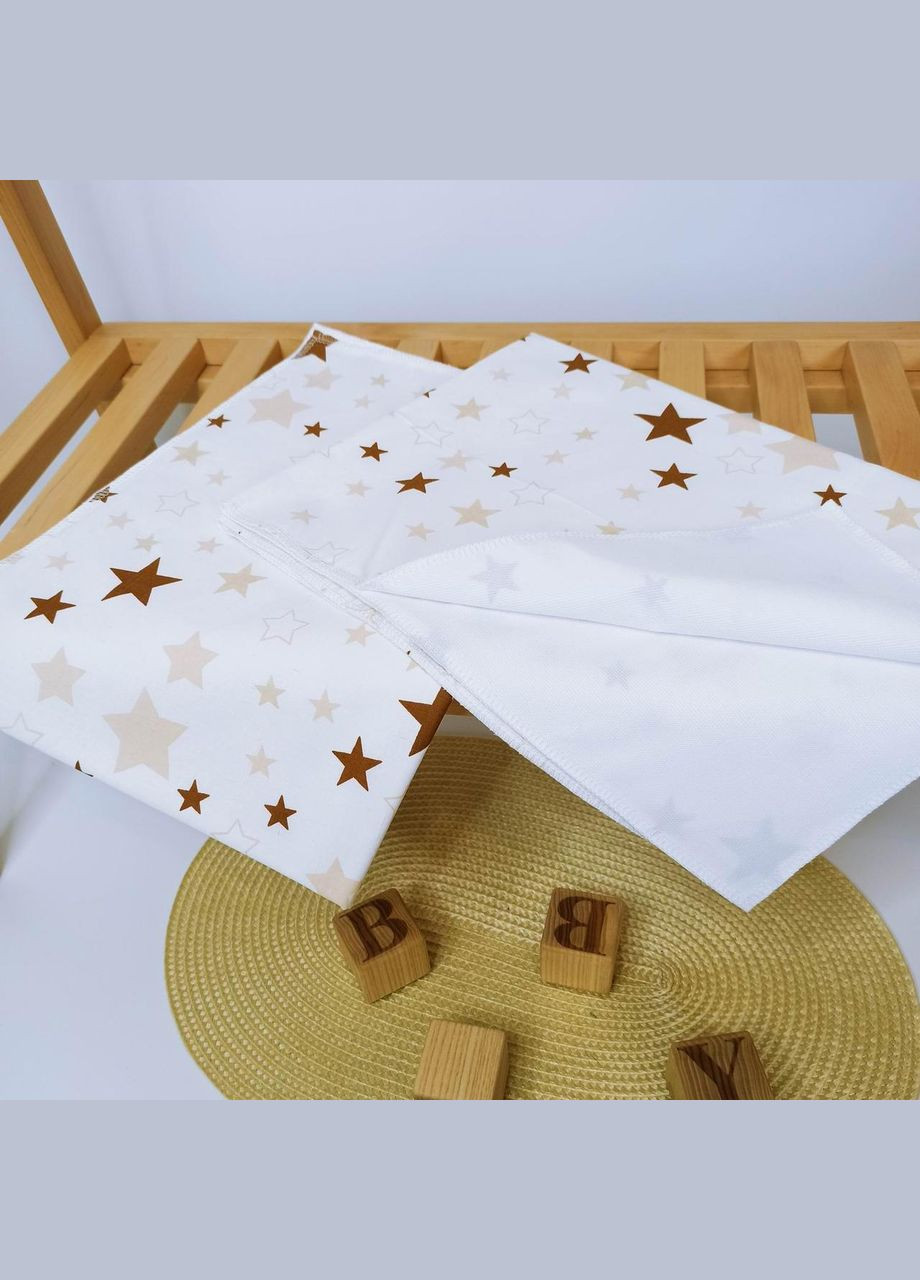 Пеленка непромокаемая (водоотталкивающая) Свет бежевые звездочки бязь+хлопчатобумажная мембрана 70x50 см Penetka (323210889)