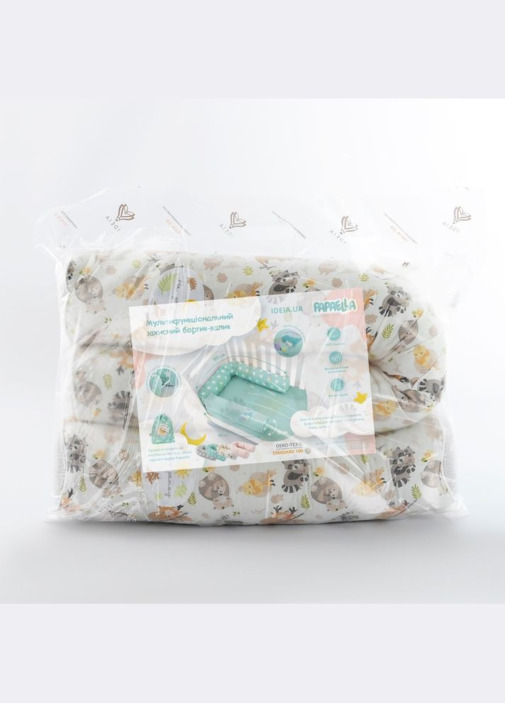 Бортик валик защитный мультифункциональный PAPAELLA 60х15 см, 120х15 см, детская кроватка IDEIA (302975660)